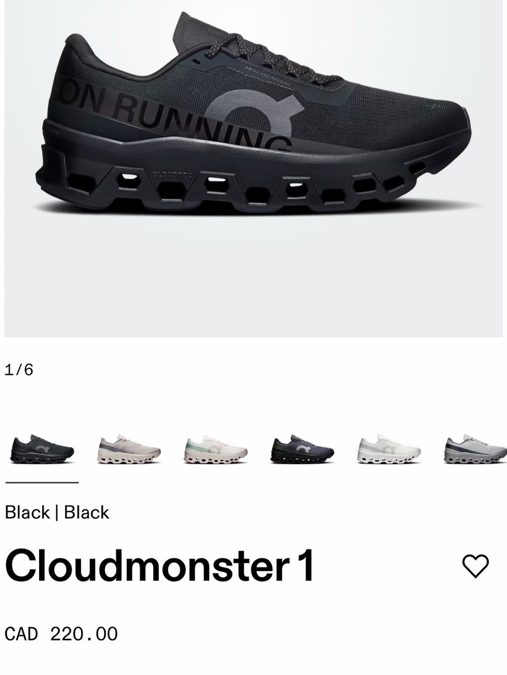 On Running Black Mens Cloudmonster Shoes - Picture 6 of 6